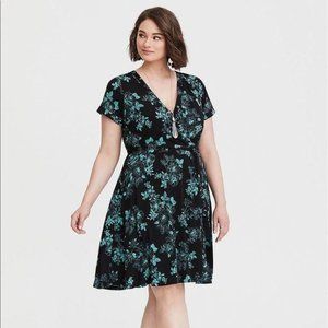 Torrid Floral Jersey Knit Faux Wrap Dress